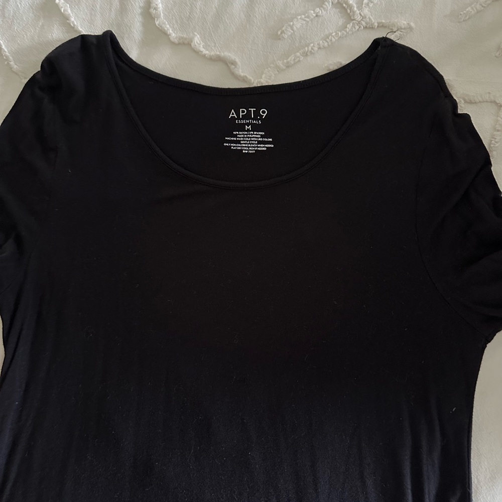 Apt. 9 Women's Elegant Black Long Sleeve Top